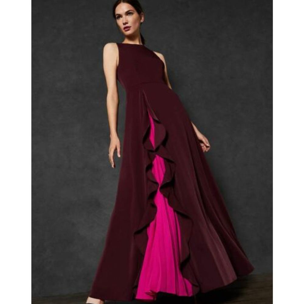 NWT Ted Baker Pleated Panel Maxi Dress Size 2
